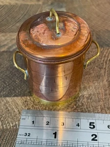Vintage Miniature Copper and Brass Dustbin suit large scale dolls house - Picture 1 of 4