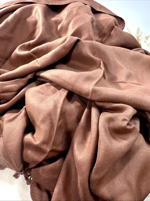 Bijoux Terner Pseudo Pashmina Scarf Wrap NWT Fringe 70" X 34" Chocolate Brown - Image 1 of 4