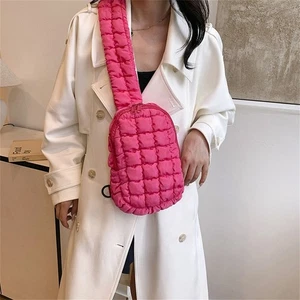 Soft Puffer Chest Bag Quilted Fanny Pack Fashion Waist Pack Women Female - Picture 1 of 12
