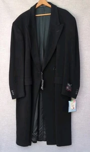 CARLO PALAZZI New Old Stock Black Wool Cashmere Coat Jacket Italy VINTAGE Tags - Picture 1 of 24