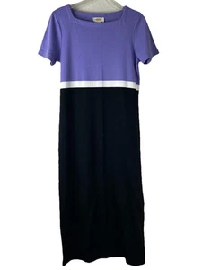 Talbots Maxikleid Petite M Color Block gestreift Jersey Preppy Shirt Comfort Mom - Bild 1 von 11