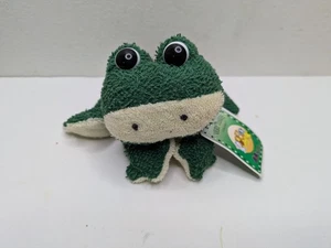 Vintage A&A Green & White Terrycloth Frog Beanie Plush Mini Disney Company - Picture 1 of 8