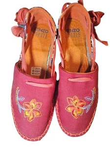 Kenzo Jungle Vintage Espadrillas Rosse Ricamate • Taglia 36 • RARA! - Foto 1 di 9