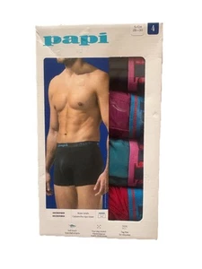 Papi Microfiber Boxer Briefs 4pk 4 Pack Multicolor Small S - Picture 1 of 1