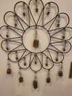 Vintage Floral Wind Chime  Bells  Floral With Beads Rusty But Charming