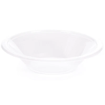 Plastic Bowl Disposable 12 oz Blue Red Silver White Yellow Pink Clear 20ct - Image 1 of 4