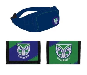 SET OF 2 NEW ZEALAND WARRIORS NRL WAIST BAG BUMBAG & NYLON UNISEX SPORTS WALLET - Foto 1 di 3