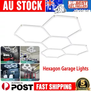 Hexagon Garage Lights 26400LM 5 Grid Honeycomb LED Shop Ceiling Light - Picture 1 of 10