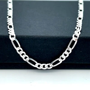 CATENA FIGARO Collana Leggera Argento Sterling 925 10""-16""-18""-20""-22""-24" - Foto 1 di 10