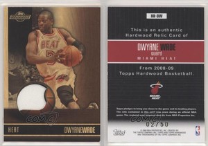 2008-09 Topps Hardwood Hardwood Relics Mahogany Wood /50 Dwyane Wade #HR-DW HOF
