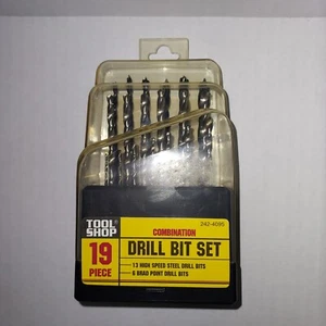 TOOL SHOP 19 PIECE COMBINATION DRILL BIT SET BRAND NEW IN PLASTIC STORAGE CASE - Picture 1 of 8
