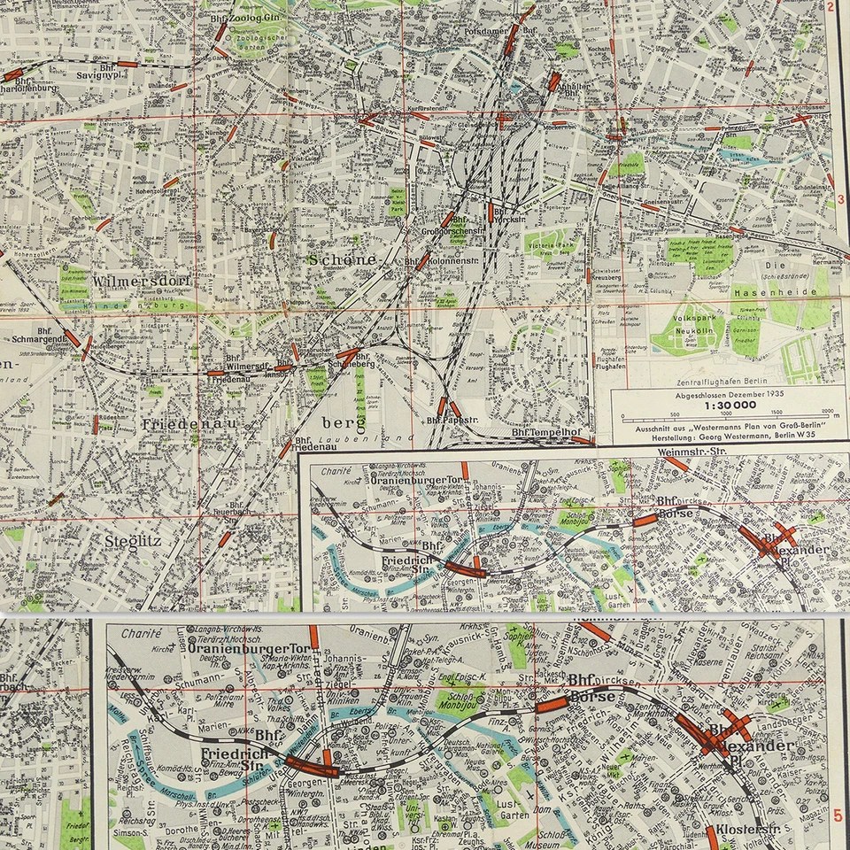 Berlin City Street Map 1936 - Size 16x23" Olympia w/ Reichssportfeld + Potsdam - Image 1 of 1