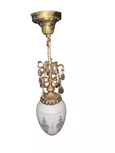 Vintage Mid Century Modern Pendant Light Hanging Lamp Glass Lamp - Picture 1 of 5