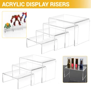 Set Of 3/4PCS Jewellery Toy Display Clear Acrylic Diaplay Risers Stand Holder - Picture 1 of 9
