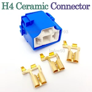 H4 3 Pin Cerámica Ángulo Salida Faro Bombilla SOPORTE CONECTOR TERMINALES Repuesto - Imagen 1 de 1
