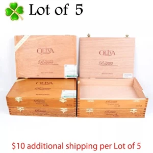 Lot of 5 Oliva Double Toro Connecticut Res Wood Cigar Box 9.75" x 6.75" x 1.75" - Picture 1 of 11