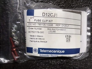 Telemecanique D12CJ1 Fuse Clip Kit, 30 Amp 600V Switch, J Class Fuse (G) - Picture 1 of 5