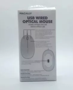 Macally USB Wired Optical Mouse Windows - Simple 3 Button Corded - Picture 1 of 6