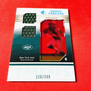 Mark Sanchez .. ROOKIE THREADS 230/299 .. NY Jets .. 2009 SP Threads Memorabilia - Picture 1 of 3