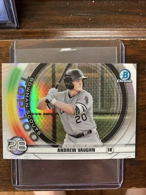 2020 BOWMAN Chrome SCOUTS TOP 100 ANDREW VAUGHN #BTP-28 White Sox - Image 1 of 2