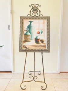 French Style Scroll Easel Frame Sign Menu Display Wedding Cast Iron Motif BRS002 - Picture 1 of 6