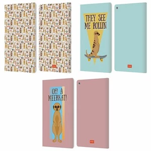 OFFICIAL emoji® MEERKAT LEATHER BOOK WALLET CASE COVER FOR AMAZON FIRE - Picture 1 of 9