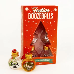 Festive Boozeballs Fillable Christmas Baubles Festive Xmas Decorations Alcohol - Picture 1 of 6