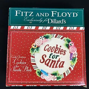 Santa Plate Fitz and Floyd Candy Christmas Cookies for Santa - Picture 1 of 4
