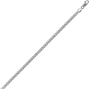 Catena cubana Miami rodiata premium 3,4 mm - alta qualità 24 pollici - Foto 1 di 4