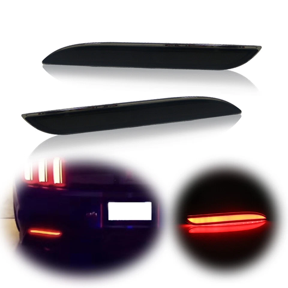 Luces de parachoques trasero de freno/señal de giro secuencial de humo para Ford Mustang 2015-17 Foto 1 de 4