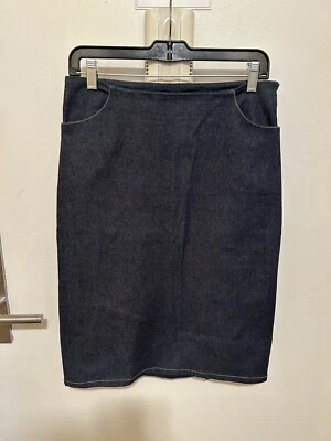 Falda lápiz vaquera elástica vintage años 90 French Connection con doble ventilación trasera, 8 Foto 1 de 4