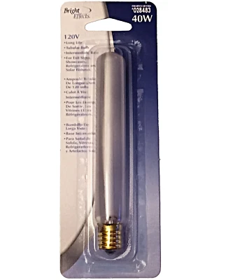 Tubular Frosted 40W 120V T6.5 Intermediate Base Appliance Bulb LONG LIFE 2000 Hr - Image 1 of 2