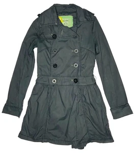 Free People Women's Dark Gray Double-Breast Lightweight Trench Coat; Size 0 - Picture 1 of 6