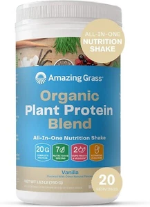 Amazing Grass - Organic Vegan Plant-Based Protein Powder - 20 Servings - Vanilla - Picture 1 of 7