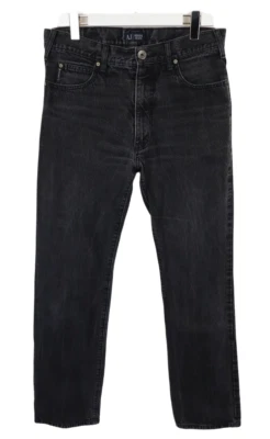 Pantalones de mezclilla para hombre ARMANI W33 calce regular bolsillos cremallera logotipo mosca negros Foto 1 de 4