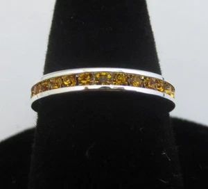 ANELLO ETERNITÀ MATRIMONIO GIALLO NOVEMBRE IMPILABILE PLACCATO ARGENTO STERLING MISURA 5 - Foto 1 di 1