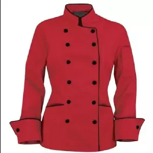 Chef Coat Women Double Breasted Jacket Restaurant Food Service Shirt - Foto 1 di 6