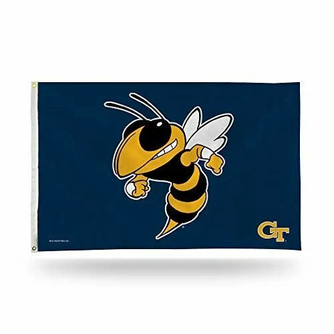Rico Tag Express Georgia Tech Yellow Jackets Flag - 3 x 5 Foot Flag - Navy Blue Cover