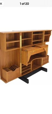 Caja de teca moderna danesa de mediados de siglo Wooton mesa de escritorio archivador organizador Foto 1 de 4