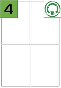 4 etiquetas blancas para impresora biodegradables - pegatinas compostables ecológicas - Imagen 1 de 1