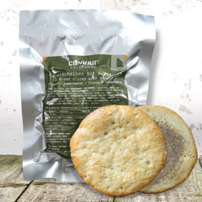 (82,14€/kg) CONVAR Feldküche - 2 Brotscheiben mit Aufstrich - Leberwurst (42g)