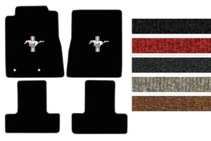 New! 2010-2014 Ford Mustang CARPET Floor Mats w/ Embroidered Pony Logo 4pc Color - Picture 1 of 12