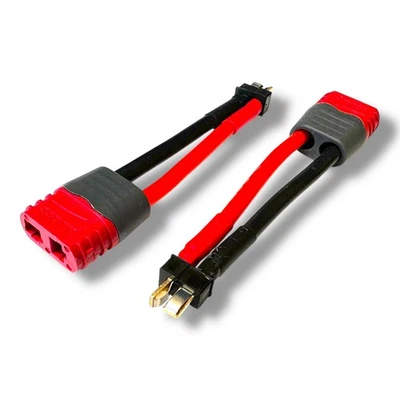 2x Stück T-Dean Female auf Mini Dean Stecker Male Lipo Akku Adapter Adapterkabel - Bild 1 von 4