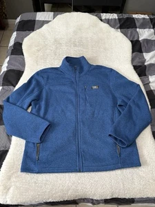 LL Bean Sweater Fleece Jacket Mens XL Blue Slightly Fitted Full Zip - Picture 1 of 6