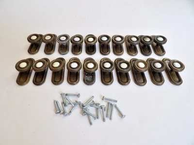 20 Vintage Amerock 747-1 Antique Gold Back Plates Knobs w/ White Centers Screws - Image 1 of 4