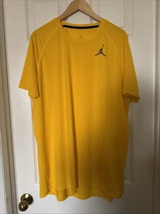 Jordan Homme XXL Chemise Active Côtelée Manches Courtes Jaune AT3120-703 NEUF - Photo 1/11