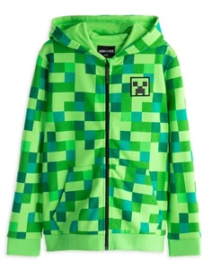 Sudadera con capucha con estampado de colocación de enredadera verde Minecraft para niños - Imagen 1 de 15