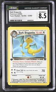 CGC 8.5 Dark Dragonite 22/82 Rare 1st Edition Team Rocket Pokémon Card - Picture 1 of 2