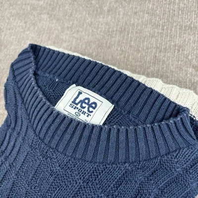 Suéter Lee Sport Para Hombre De Colección Crema Hecho en EE. UU. XL - EC Tejido Pullover Foto 1 de 4