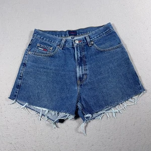 Tommy Jeans Shorts Herren 31 Distressed Cutoff Denim Blau High Rise Freizeit - Bild 1 von 10